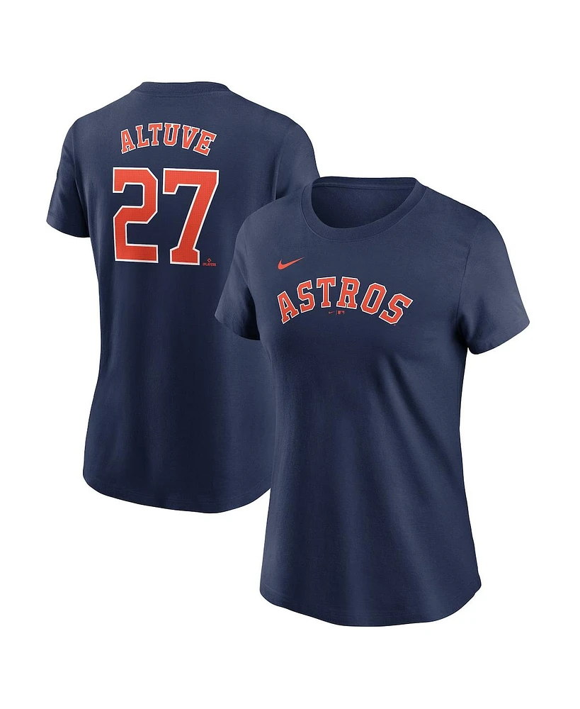 Nike Women's Jose Altuve Navy Houston Astros Fuse Name Number T-Shirt
