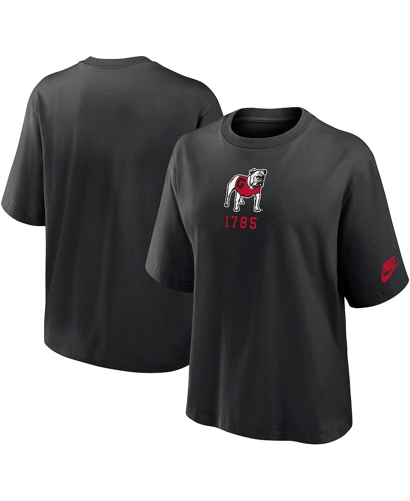 Nike Women's Black Georgia Bulldogs Legacy Established Boxy T-Shirt