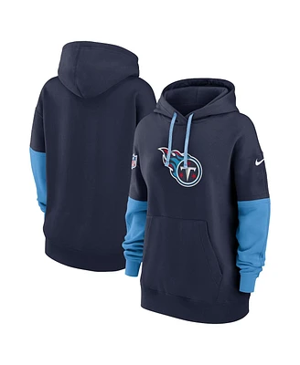 Nike Women's Navy Tennessee Titans 2024 Sideline Essential Fleece Pullover Hoodie