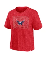 Fanatics Women's Red Washington Capitals Faded Wash T-Shirt