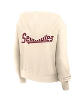 Nike Women's Cream Florida State Seminoles Cropped Chill Full-Zip Hoodie