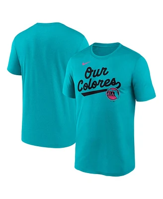 Nike Men's Teal Miami Marlins 2025 City Connect Team Phrase Script Legend Performance T-Shirt