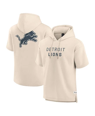 Fanatics Men's Cream Detroit Lions Elements Future Ground Lettering Short Sleeve Pullover Hoodie