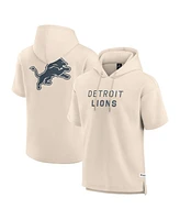 Fanatics Men's Cream Detroit Lions Elements Future Ground Lettering Short Sleeve Pullover Hoodie
