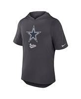 Nike Men's Anthracite Dallas Cowboys Tri-Blend Performance Hoodie T-Shirt