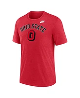 Nike Men's Heather Scarlet Ohio State Buckeyes Legacy Arch Tri-Blend T-Shirt