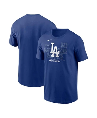 Nike Men's Mookie Betts Royal Los Angeles Dodgers 2024 Mlb World Tour Seoul Series Player Name Number Event Stack T-Shirt