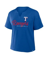 Fanatics Women's Royal Texas Rangers Fan Fave Stadium Slub Boxy T-Shirt