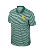 Colosseum Men's Green Baylor Bears Striped Polo Shirt