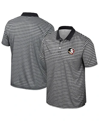 Colosseum Men's Black Florida State Seminoles Striped Polo Shirt