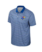 Colosseum Men's Royal Kansas Jayhawks Striped Polo Shirt