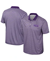 Colosseum Men's Purple Tcu Horned Frogs Striped Polo Shirt