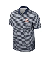 Colosseum Men's Navy Virginia Cavaliers Striped Polo Shirt