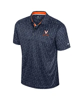 Colosseum Men's Navy Virginia Cavaliers Sublimated Golf Polo Shirt