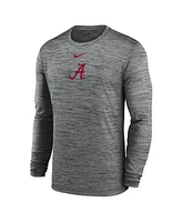 Nike Men's Charcoal Alabama Crimson Tide 2025 Sideline Velocity Performance Long Sleeve T-Shirt