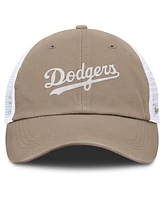 Nike Men's and Women's Khaki/White Los Angeles Dodgers Club Trucker Adjustable Hat