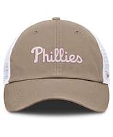 Nike Men's and Women's Khaki/White Philadelphia Phillies Club Trucker Adjustable Hat