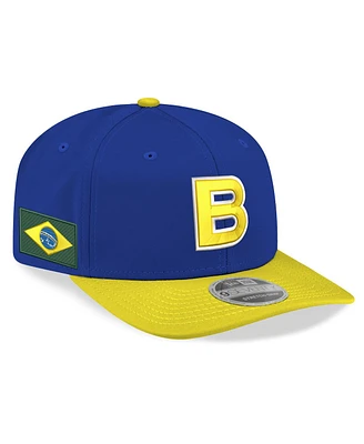 New Era Men's Blue Brazil Baseball 2026 World Baseball Classic 9SEVENTY Stretch-Snap Hat