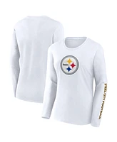 Fanatics Women's White Pittsburgh Steelers Long Sleeve T-Shirt