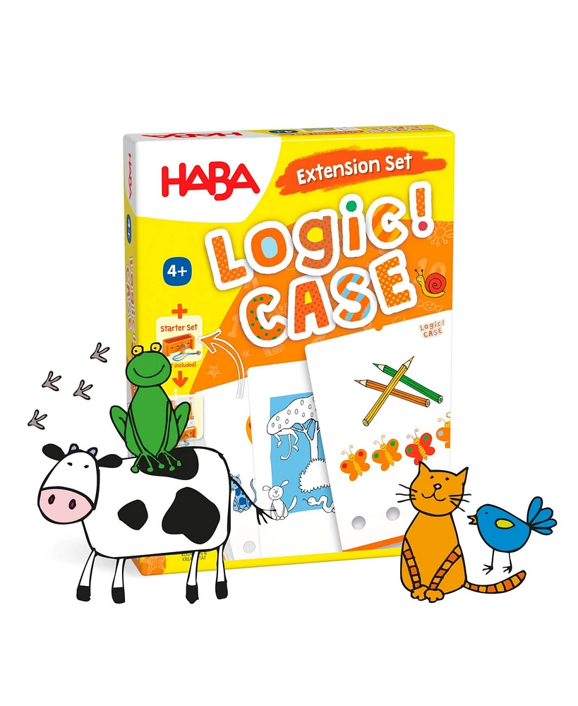 Haba Logic Case Extension Set: Animals, Travel Games, Car Games for Kids Ages 4-8, Toddler Flash Cards, Educational Puzzle Games & Brain Teasers