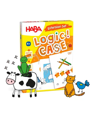Haba Logic Case Extension Set: Animals, Travel Games, Car Games for Kids Ages 4-8, Toddler Flash Cards, Educational Puzzle Games & Brain Teasers