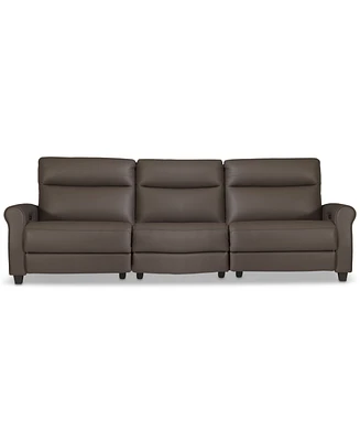 Thandler 3-Pc. Leather Sofa with 2 Power Recliners and 1 Drop Down Table, Exclusively at Macy's