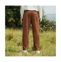 Campus Sutra Men's Chocolate Brown Tailored Suede Trousers