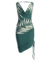 Jluxlabel Women's Palm Print Ruched Dress