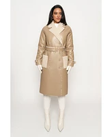 Jluxlabel Women's Sherpa And Faux Leather Coat
