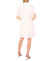 CeCe Women's Bow-Trim Short-Sleeve Baby Doll Dress