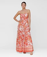 Avec Les Filles Women's Sleeveless Sweetheart Maxi Dress