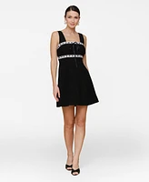Avec Les Filles Women's Lace-Trim Fit & Flare Dress