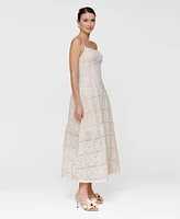 Avec Les Filles Women's Sleeveless Lace Maxi Dress