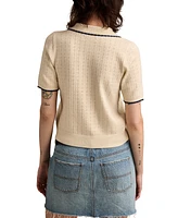 Lucky Brand Women's Crochet-Trim Short-Sleeve Cardigan