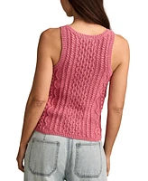 Lucky Brand Women's Cable-Knit Cotton Sweater Tank Top