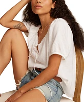 Lucky Brand Women's Short-Sleeve Peasant Top