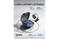 Baseus Open Earbuds True Wireless Bluetooth 5.4 Ear Headphones Sport Earphones,IPX4 Sweatproof,60H Battery Life,Hi-Res Ldac Audio MF1 Whi