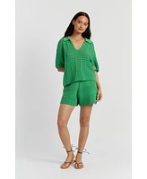 Chinti & Parker Women's Cotton Crochet Shirt