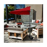 9 Feet Patio Bistro Half Round Umbrella without Weight Base