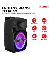 5 Core 10 inch Pa Portable Bluetooth Party Speaker Karaoke Boombox + 2 Wireless Mics 2 Pcs