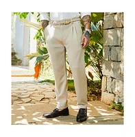 Campus Sutra Men's Saltbox Beige Micro-Waffle Chino Trousers