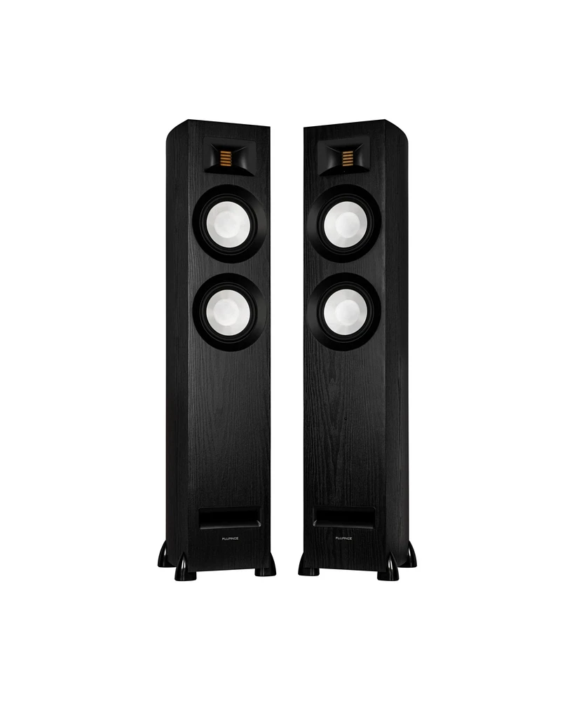 Fluance Ri91 Reference Stereo Powered Floorstanding Tower Speakers with High Performance Amt Tweeters, 2x6.5" Drivers, 150W Amplifier for Turntab