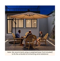 Mondawe 10 Feet Patio Umbrella with 112 Solar-Powered Led Lights