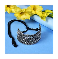 Sohi Oxidised Statement Choker Necklace