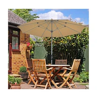 9 Feet Patio Outdoor Market Umbrella with Aluminum Pole without Weight Base