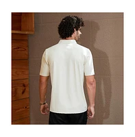 Campus Sutra Men's Off-White Seamless Waffle Polo T-Shirt