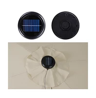 40 Led Solar String Light Cool White Fit for 8-Rib 8ft 9ft Wooden Outdoor Patio Umbrella