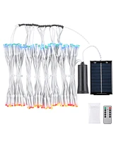 Yescom Patio Umbrella Solar String Light with Remote Control Timer Fit -Rib /8/9 Ft Outdoor Rgb Led 8 Mode Camping Tents