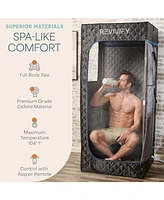 LifePro Revivify Mini Portable Sauna Box – Foldable Personal Steam Sauna Tent for Home Use with Adjustable Heat & Timer – Includes Chair