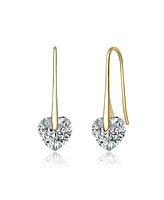 Clear Heart Cubic Zirconia Fish Hook Earrings